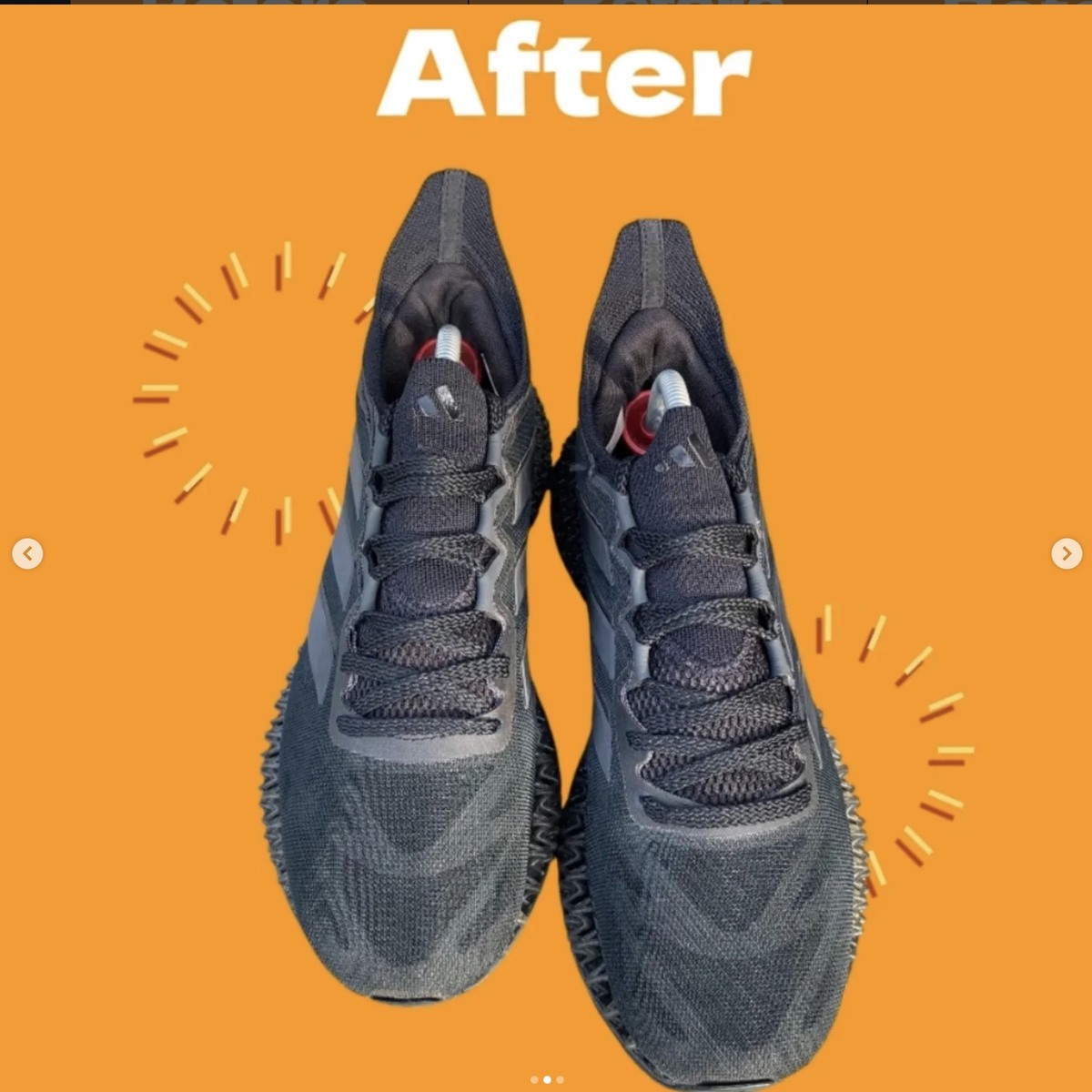 Sepatu olahraga hitam sesudah dicuci